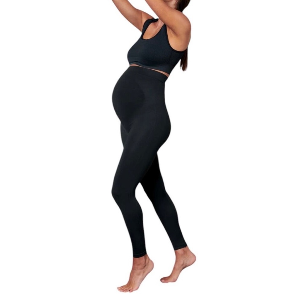Blanqi Black Stretchy Maternity Leggings - Picture 1 of 11